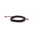 Dual-Tone Braided Adjustable Leather Bracelet for Men | Handmade Black & Brown Bracelet