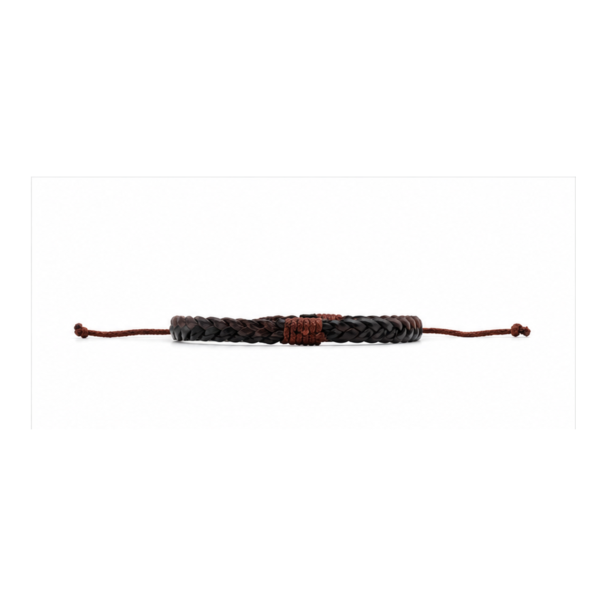 Dual-Tone Braided Adjustable Leather Bracelet for Men | Handmade Black & Brown Bracelet