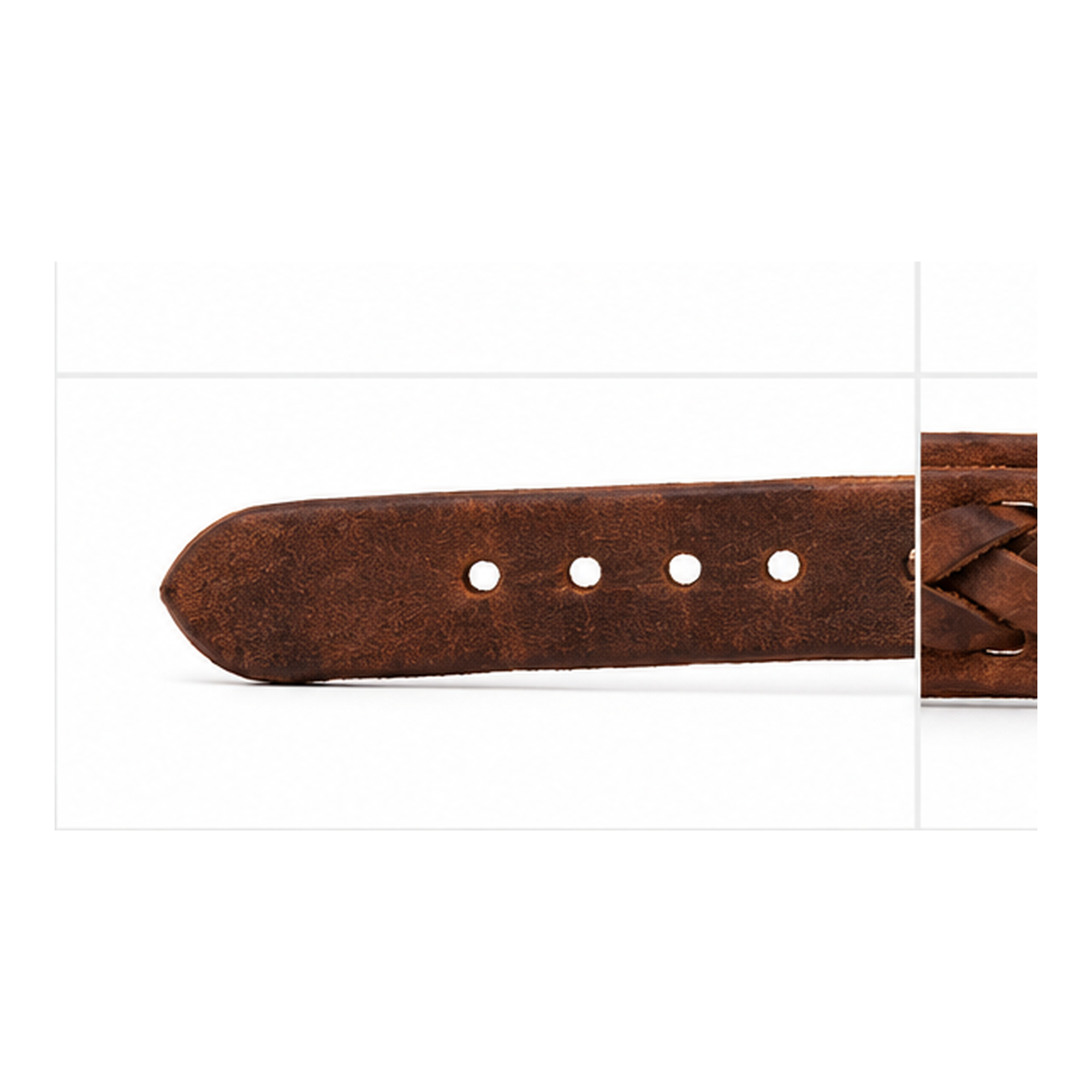 Handwoven Brown Leather Bracelet for Men | Adjustable Genuine Leather Wristband