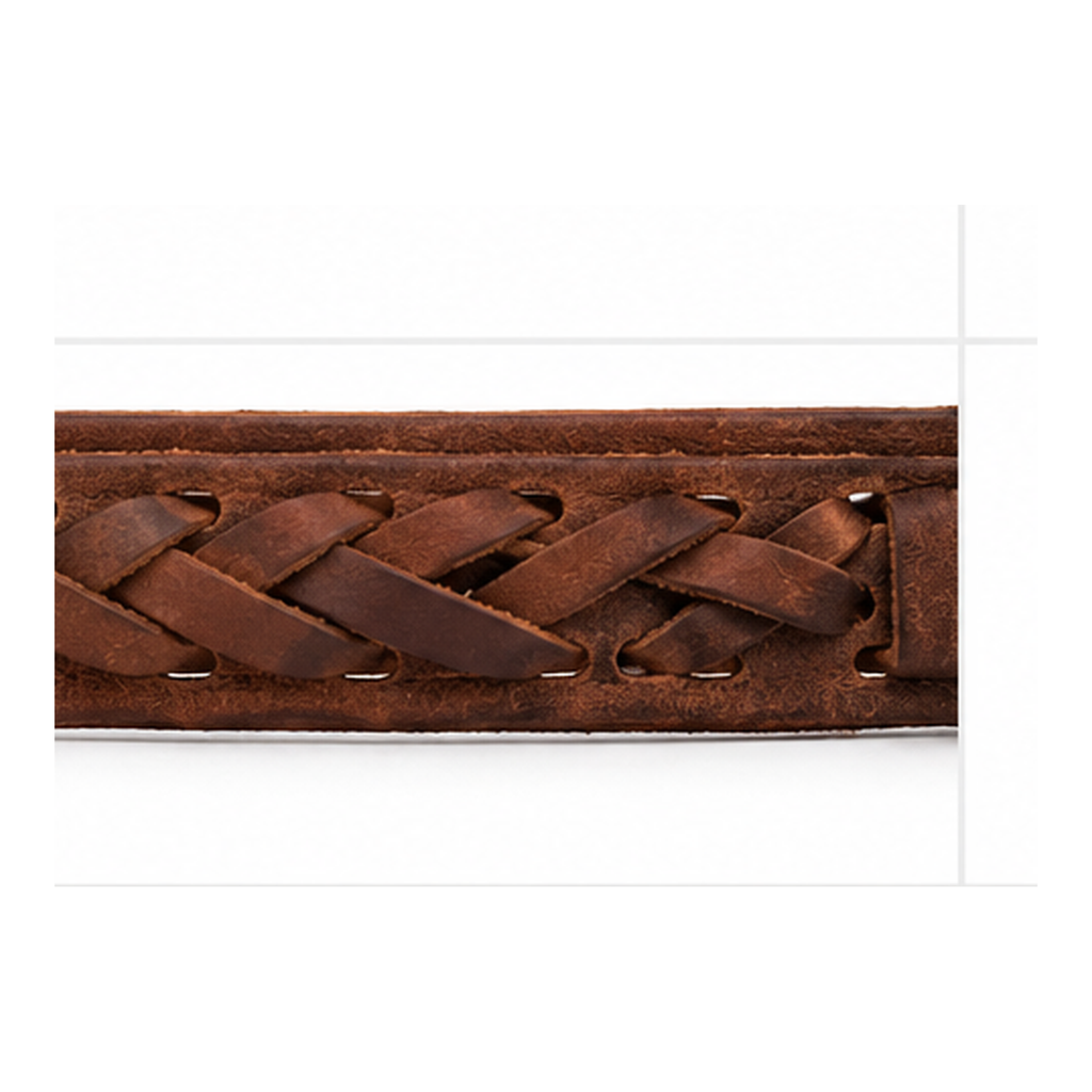Handwoven Brown Leather Bracelet for Men | Adjustable Genuine Leather Wristband