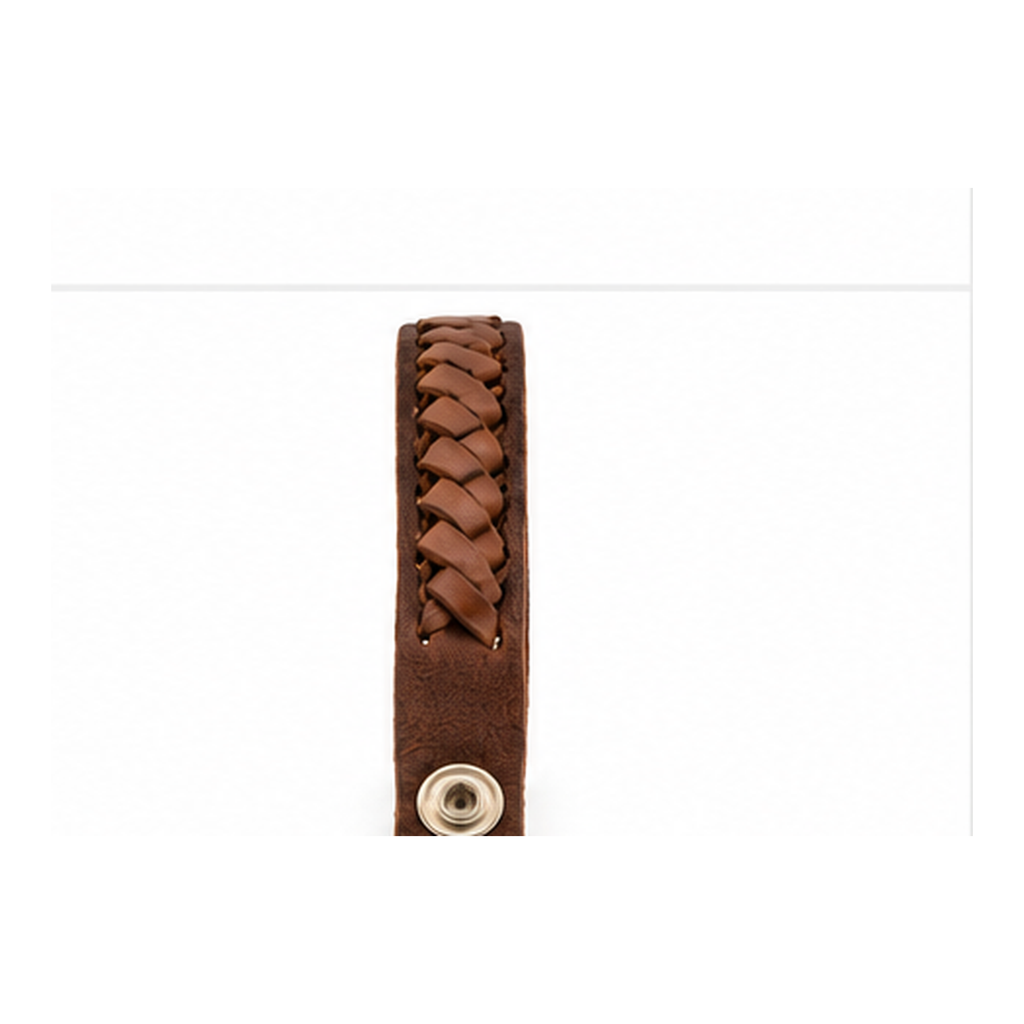 Handwoven Brown Leather Snap Bracelet for Men | Vintage Braided Leather Bracelet
