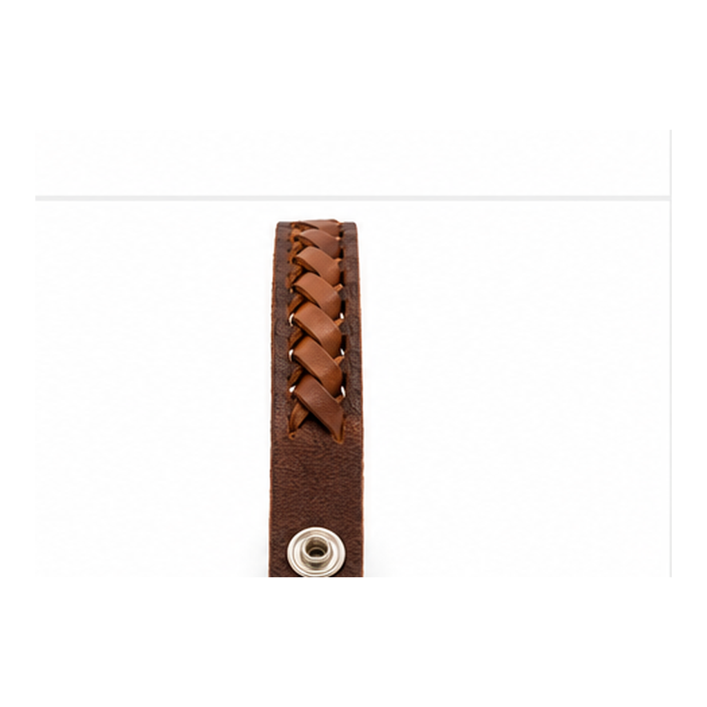 Classic Braided Brown Leather Snap Bracelet for Men | Handmade Genuine Leather Bracelet