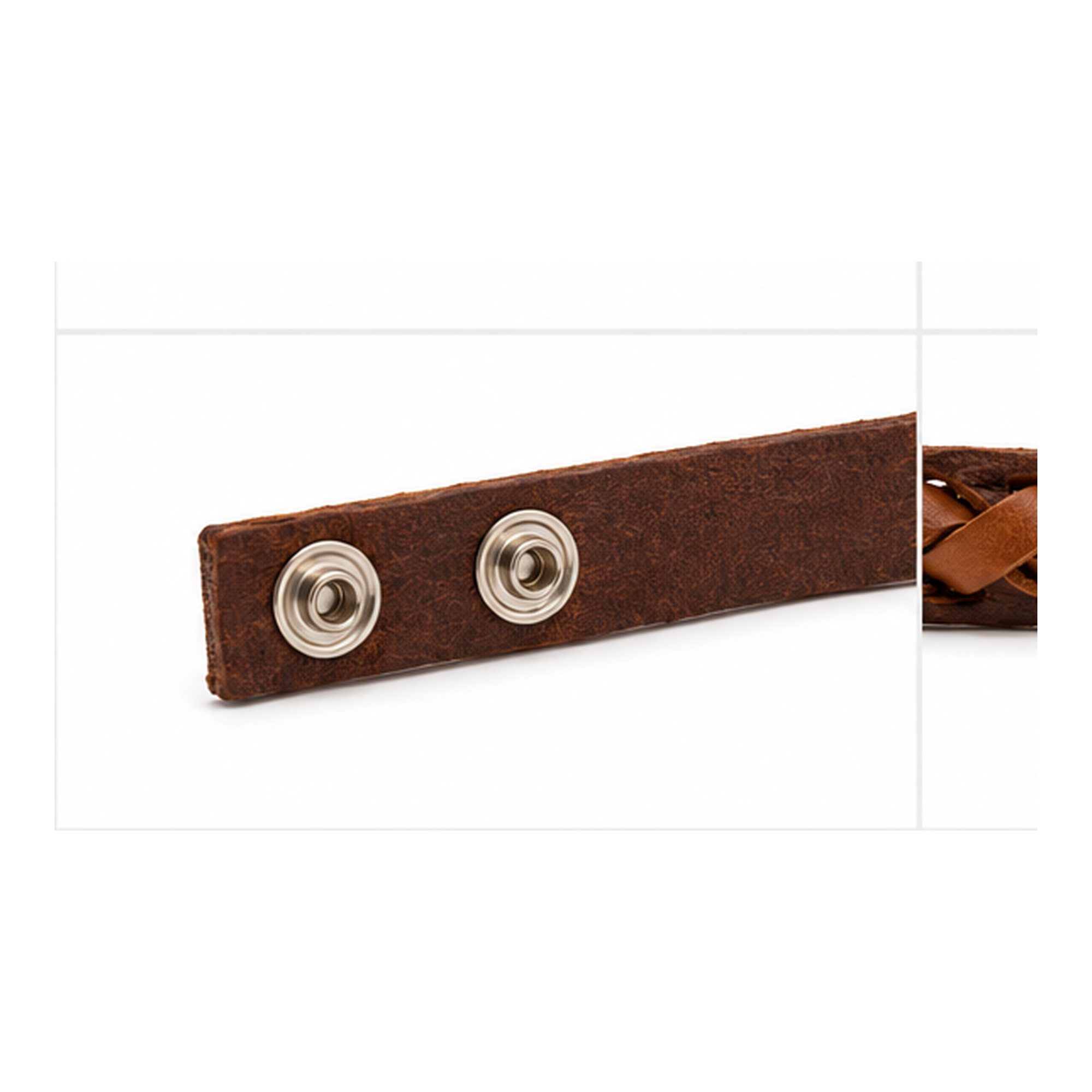 Classic Braided Brown Leather Snap Bracelet for Men | Handmade Genuine Leather Bracelet