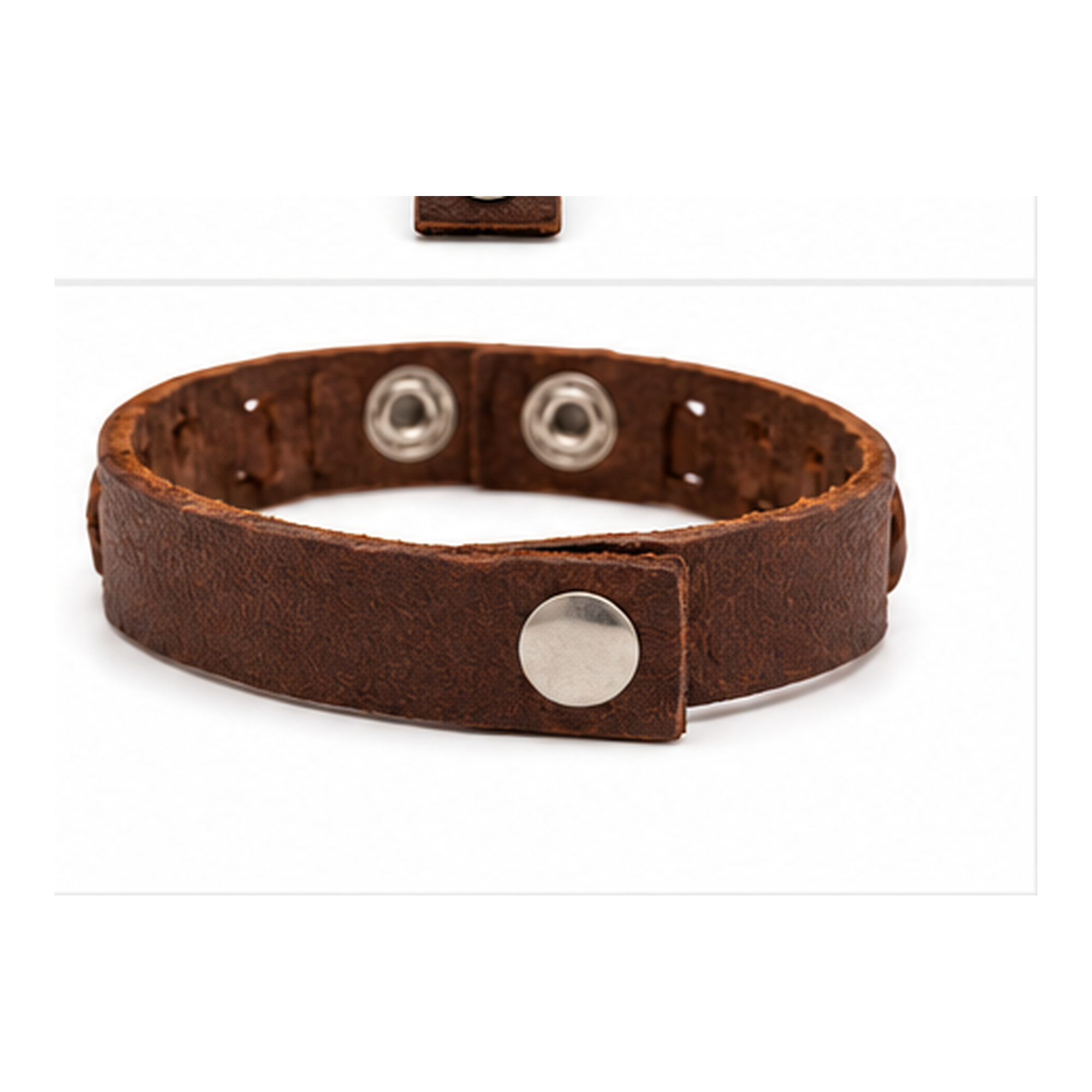 Classic Braided Brown Leather Snap Bracelet for Men | Handmade Genuine Leather Bracelet