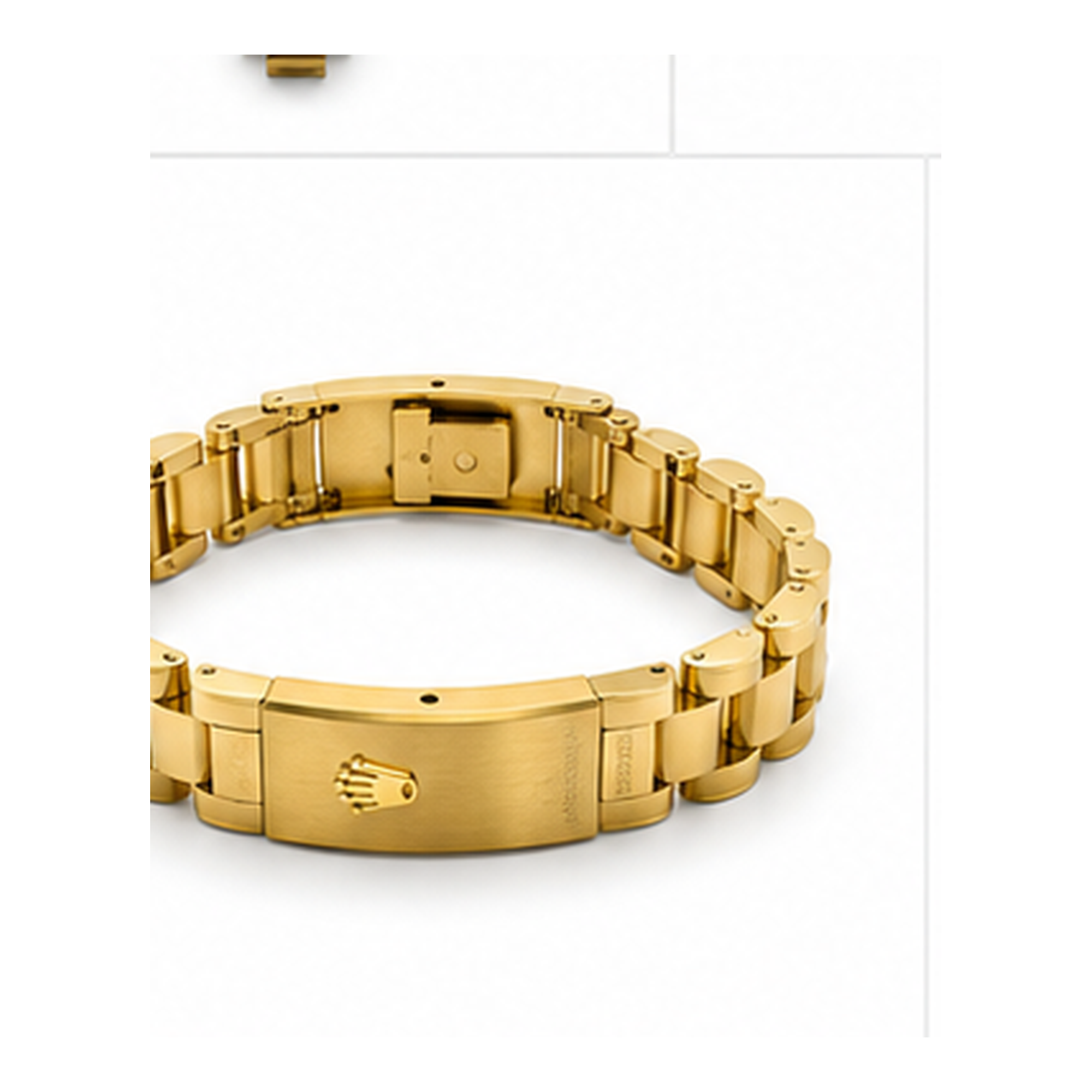 Gold-Tone Stainless Steel Link Bracelet for Men