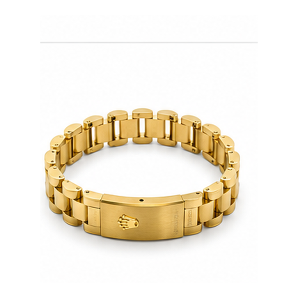 Gold-Tone Stainless Steel Link Bracelet for Men