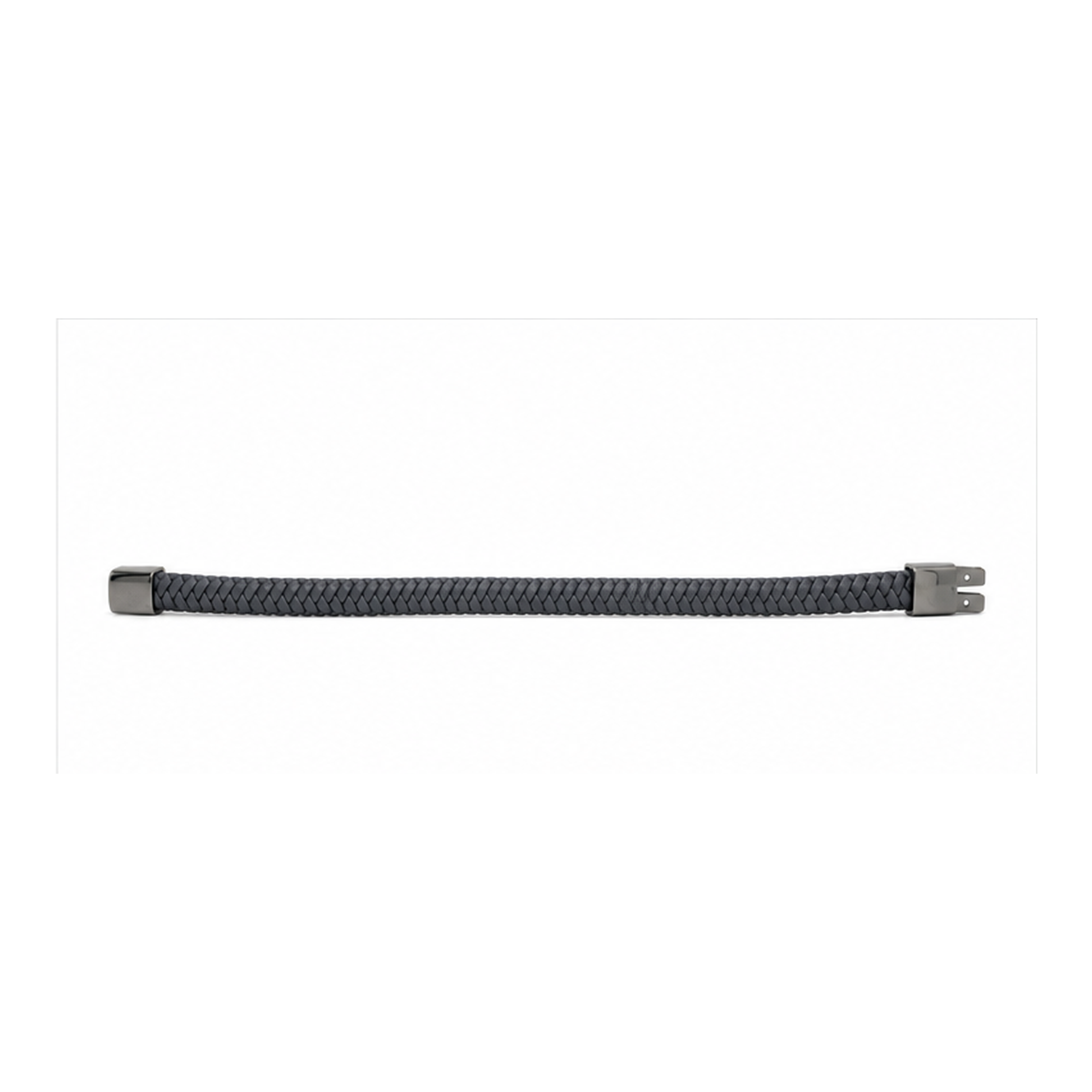 Stealth Black Braided Leather Bracelet with Magnetic Clasp | Men's Bracelet