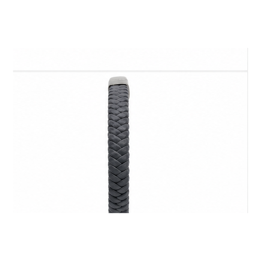 Stealth Black Braided Leather Bracelet with Magnetic Clasp | Men's Bracelet