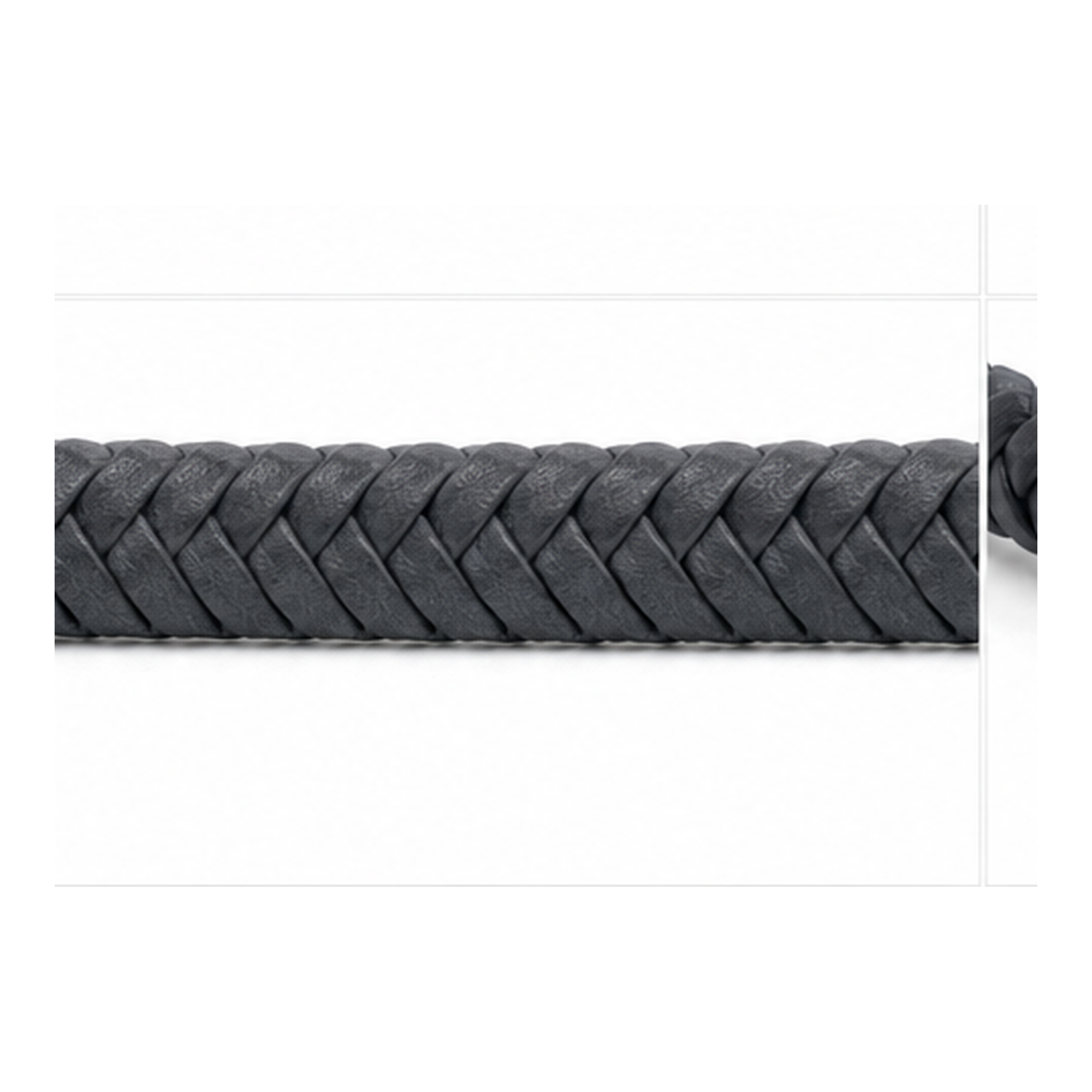Stealth Black Braided Leather Bracelet with Magnetic Clasp | Men's Bracelet