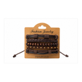 Handmade Brown Leather Bracelet Set for Men | Adjustable Multi-Layer Wristband