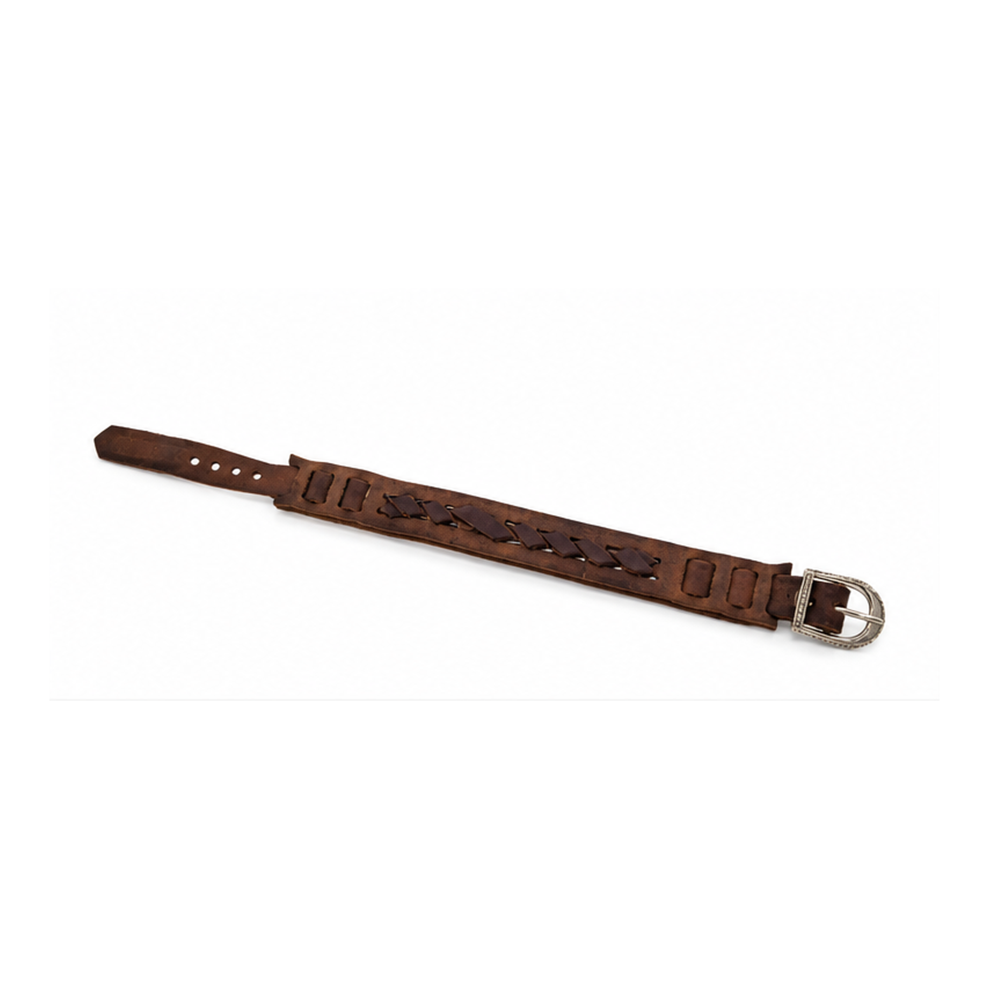 Handcrafted Braided Genuine Leather Cuff Bracelet for Men | Vintage Brown Wristband
