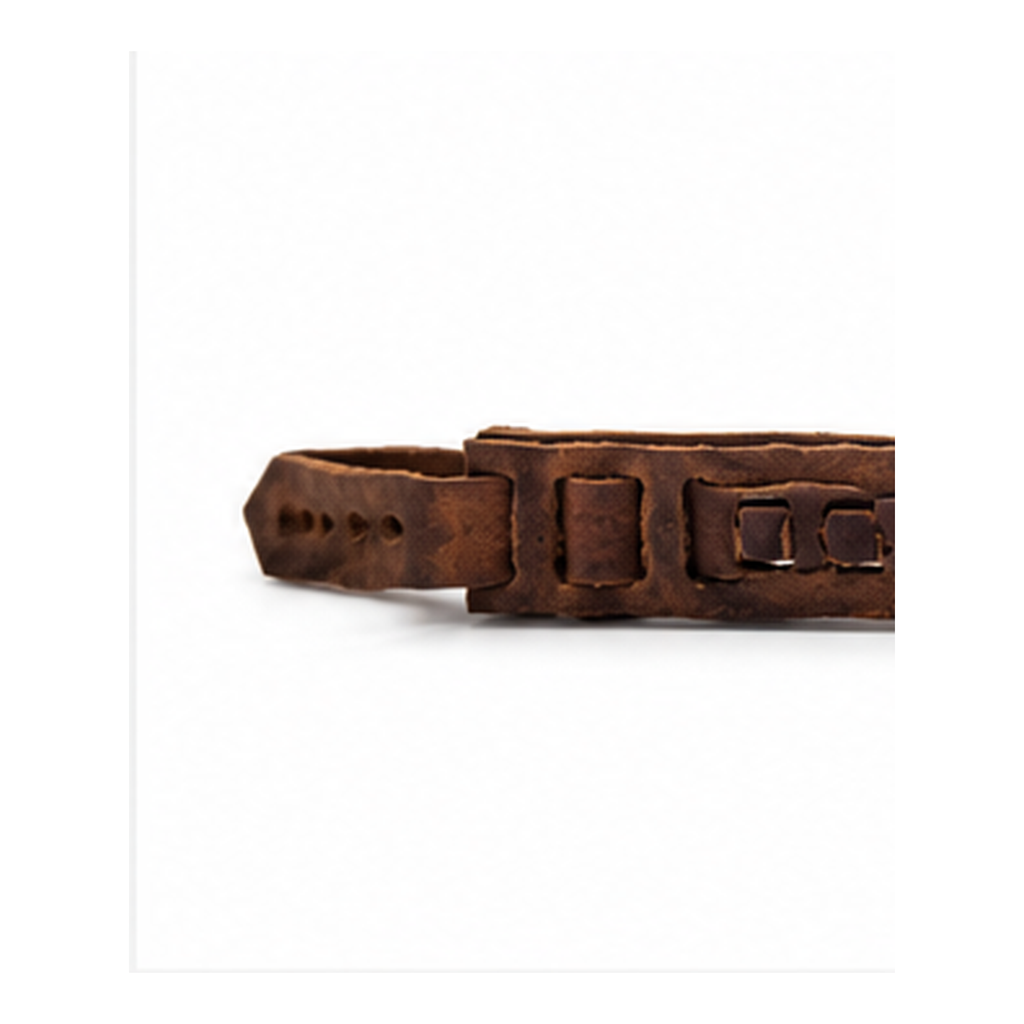 Handcrafted Braided Genuine Leather Cuff Bracelet for Men | Vintage Brown Wristband