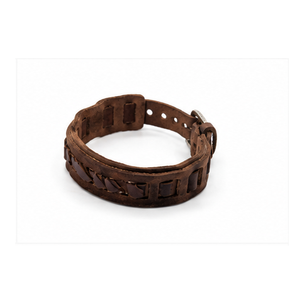 Handcrafted Braided Genuine Leather Cuff Bracelet for Men | Vintage Brown Wristband