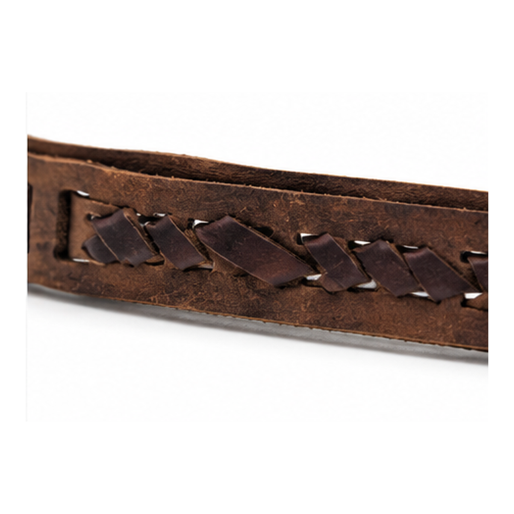 Handcrafted Braided Genuine Leather Cuff Bracelet for Men | Vintage Brown Wristband