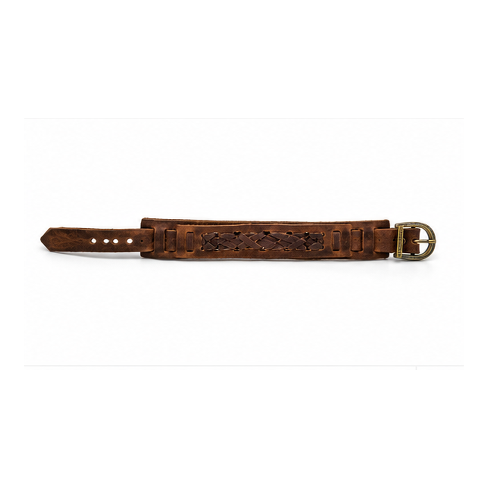 Vintage Braided Genuine Leather Cuff Bracelet for Men | Adjustable Brown Leather Wristband