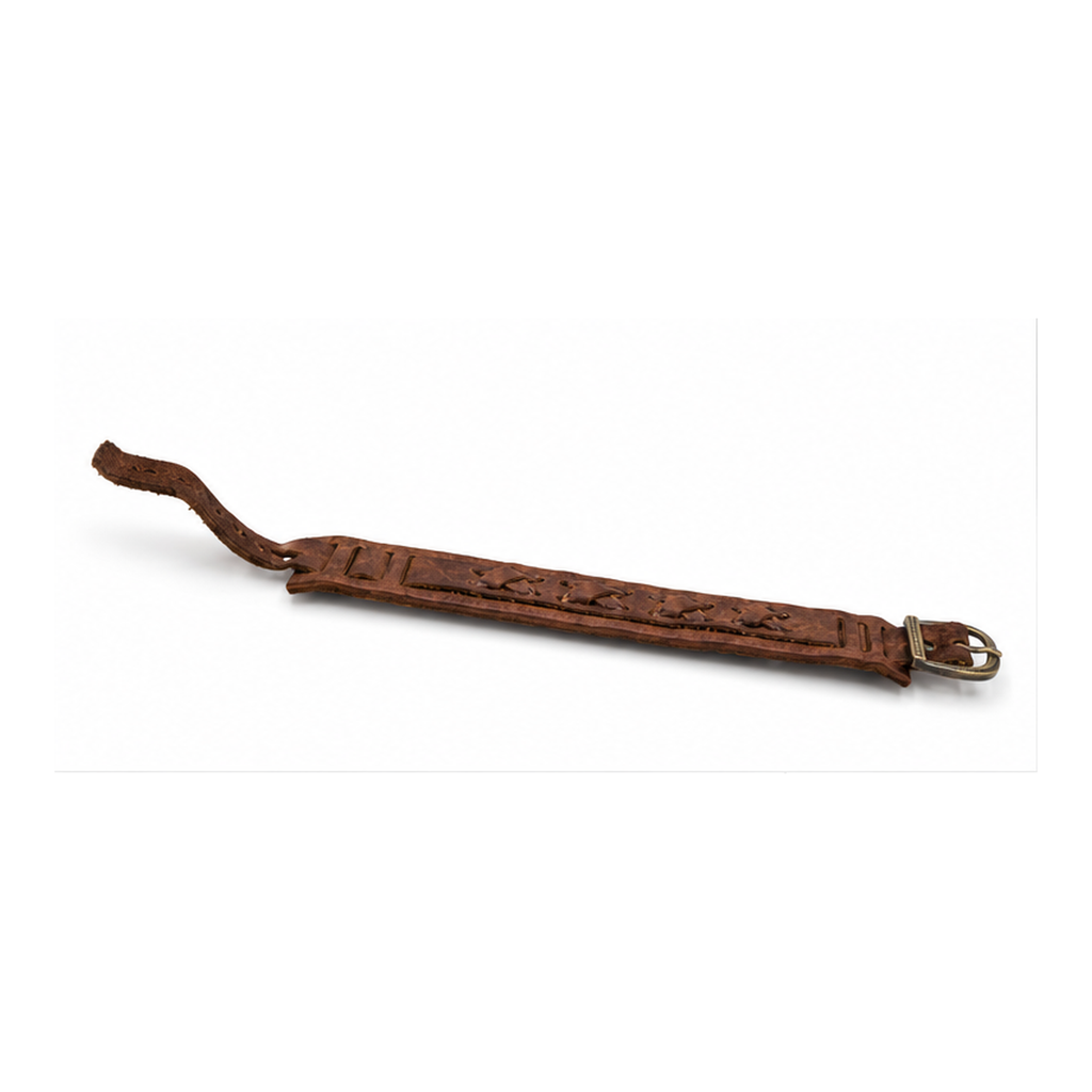 Heritage Woven Leather Bracelet for Men | Genuine Vintage Brown Leather Cuff