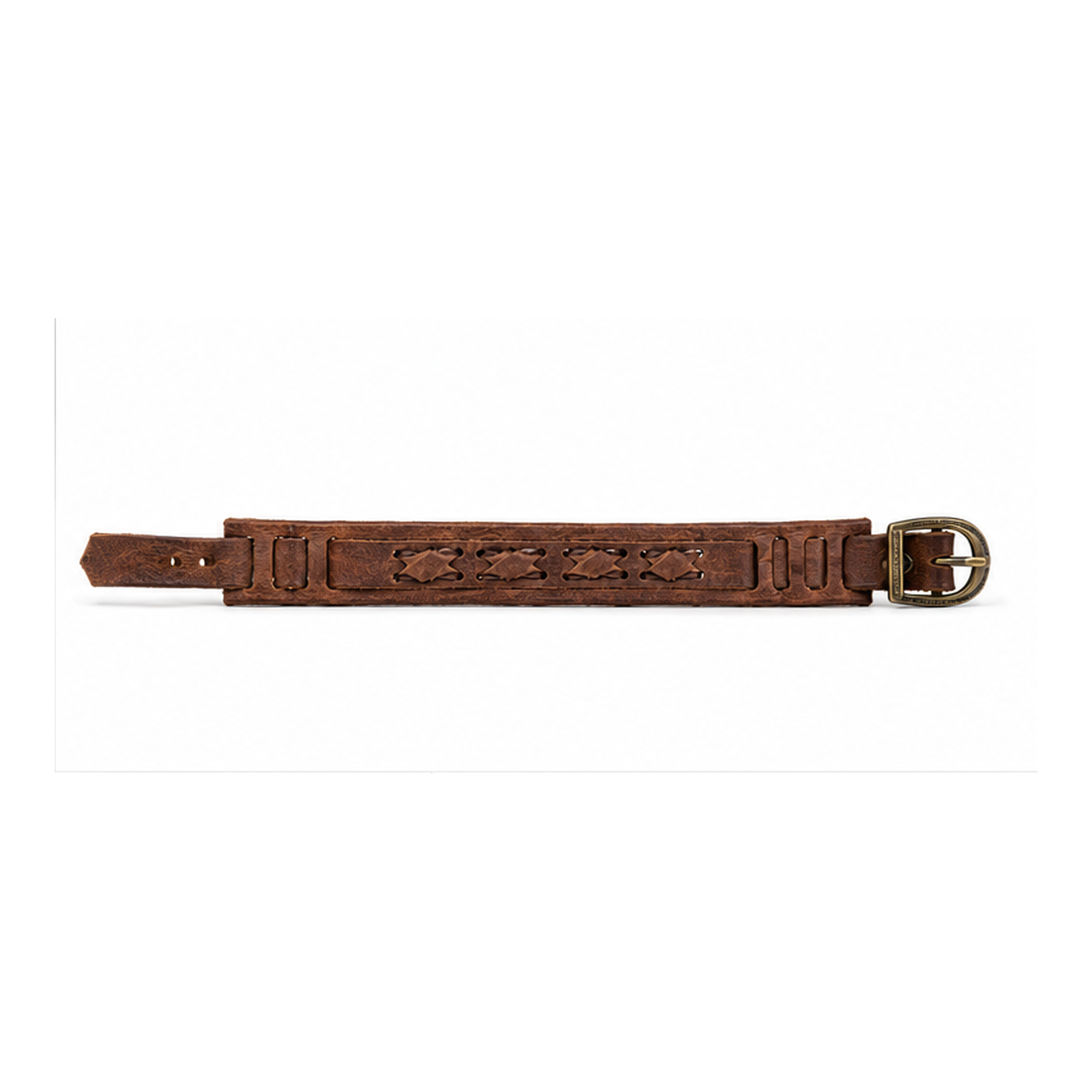 Heritage Woven Leather Bracelet for Men | Genuine Vintage Brown Leather Cuff
