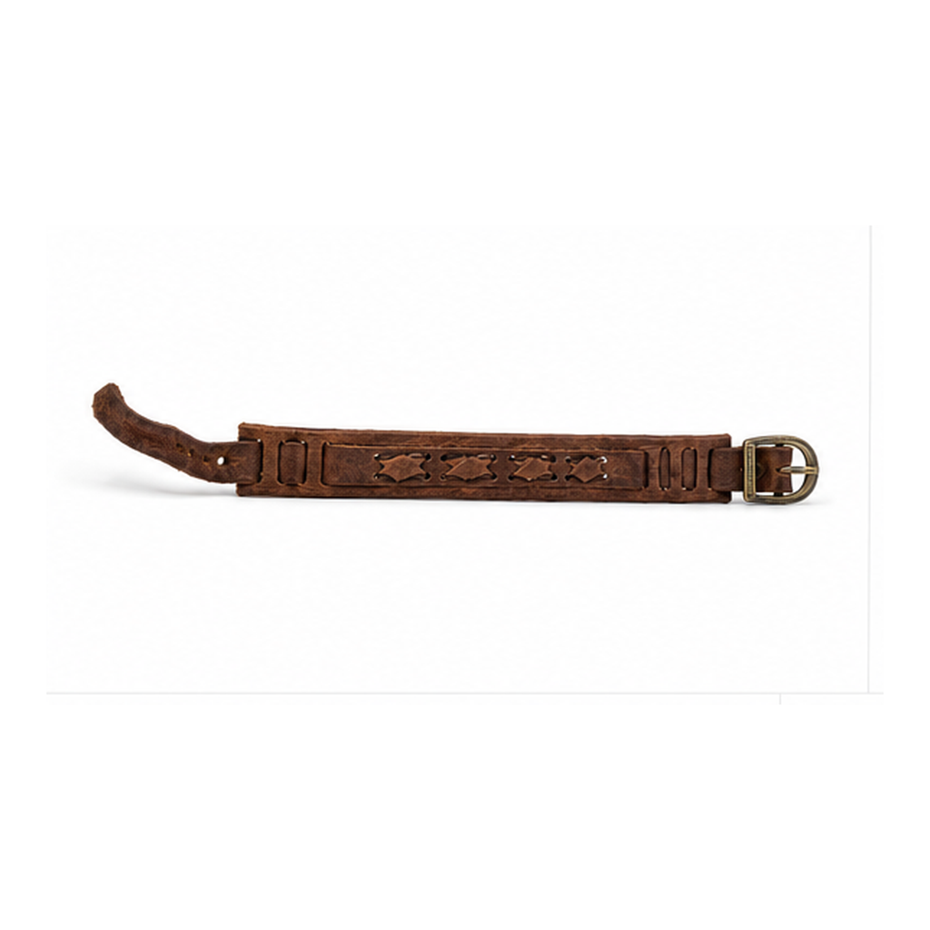 Heritage Woven Leather Bracelet for Men | Genuine Vintage Brown Leather Cuff