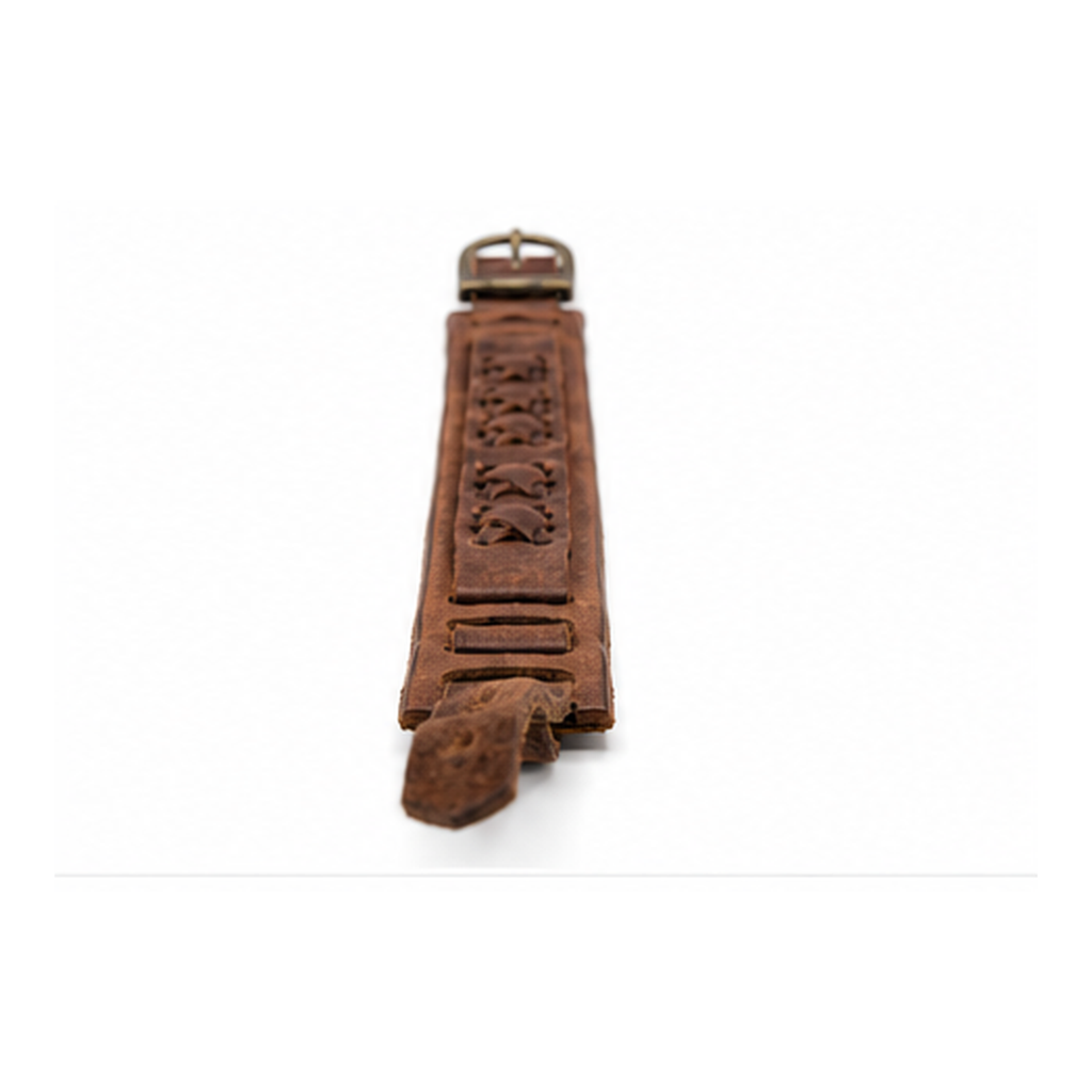 Heritage Woven Leather Bracelet for Men | Genuine Vintage Brown Leather Cuff