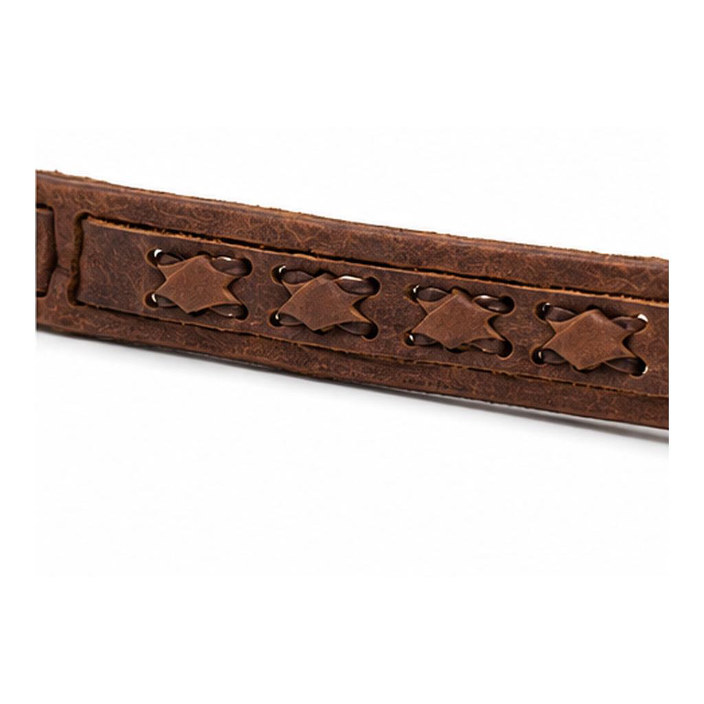 Heritage Woven Leather Bracelet for Men | Genuine Vintage Brown Leather Cuff