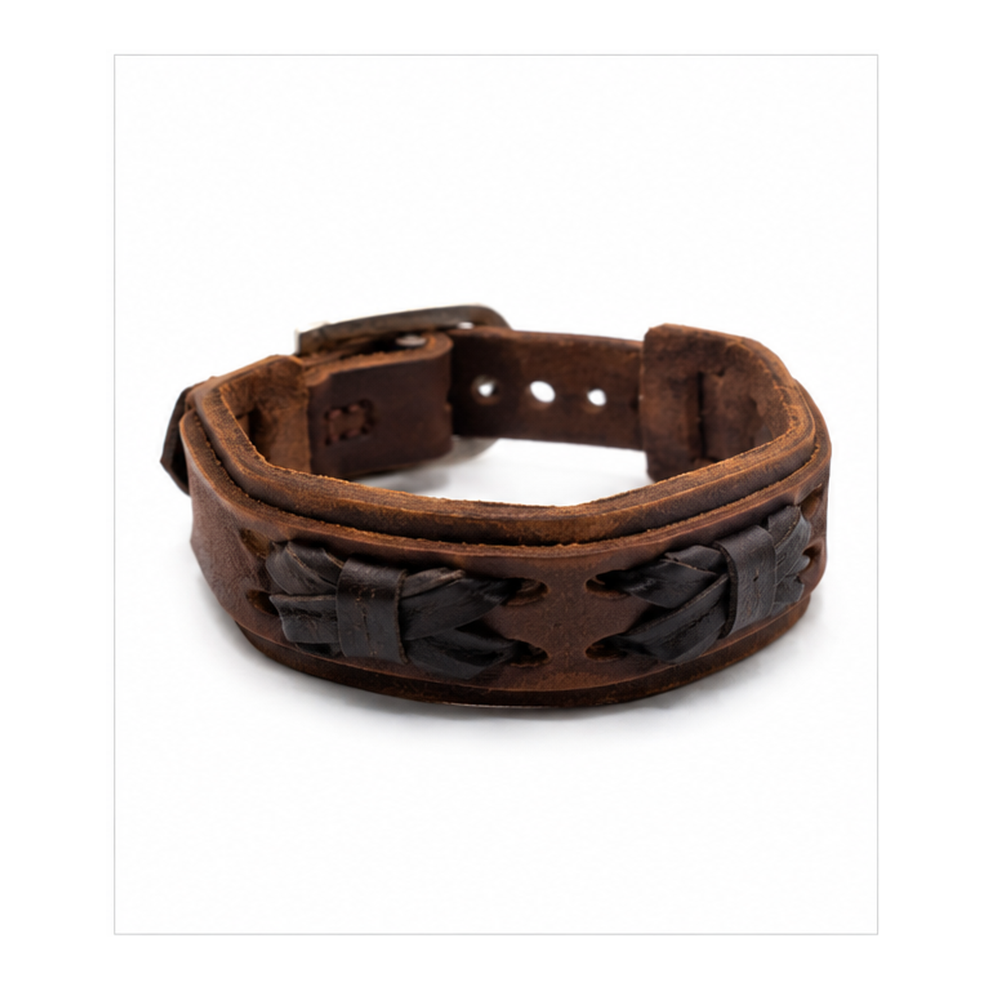 Handcrafted Vintage Braided Leather Bracelet for Men | Genuine Leather Wristband