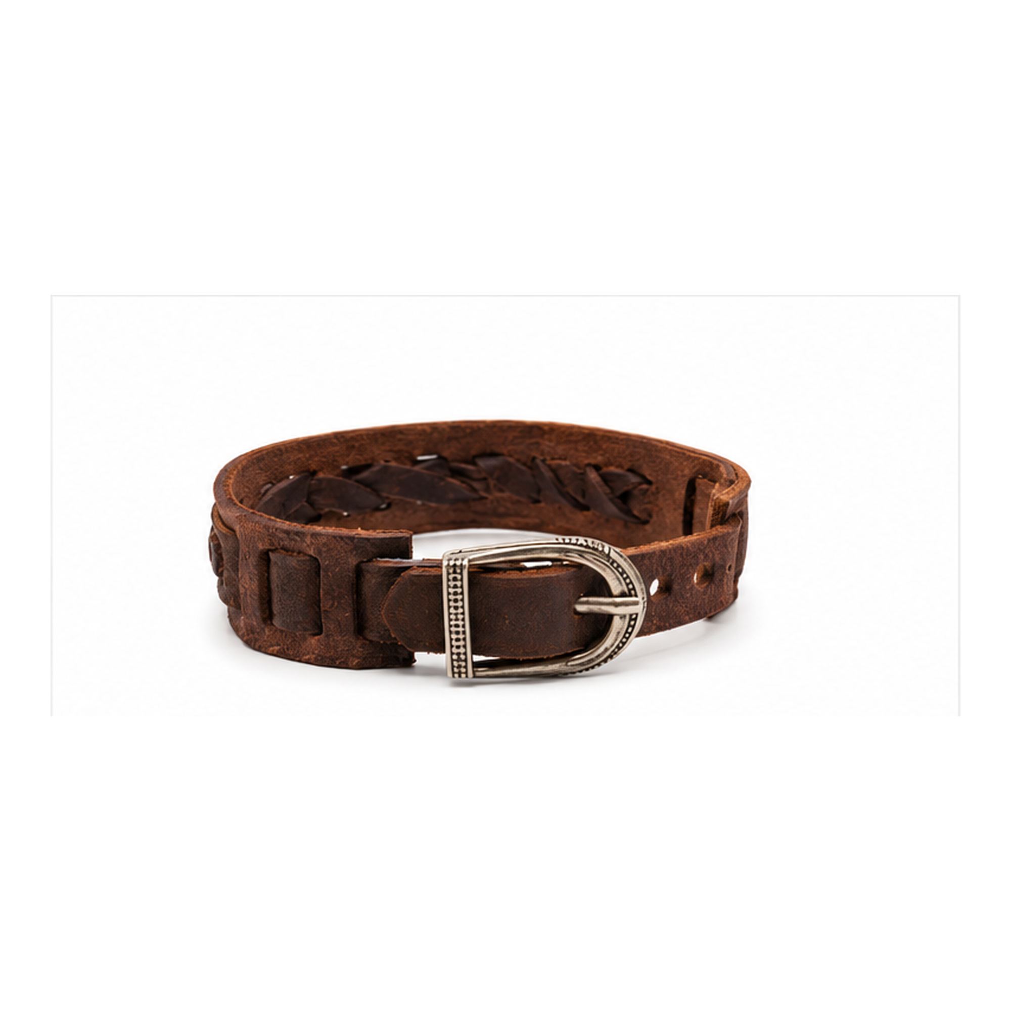 Rustic Brown Leather Bracelet for Men | Vintage Stud Handmade Leather Cuff