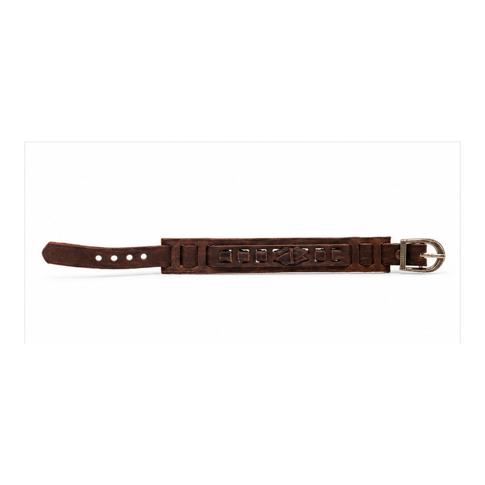 Rustic Brown Leather Bracelet for Men | Vintage Stud Handmade Leather Cuff