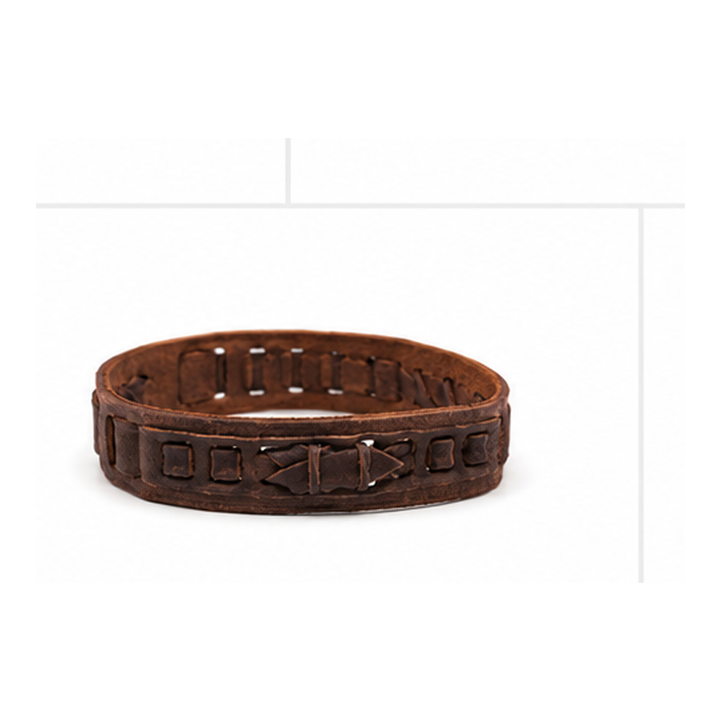 Rustic Brown Leather Bracelet for Men | Vintage Stud Handmade Leather Cuff