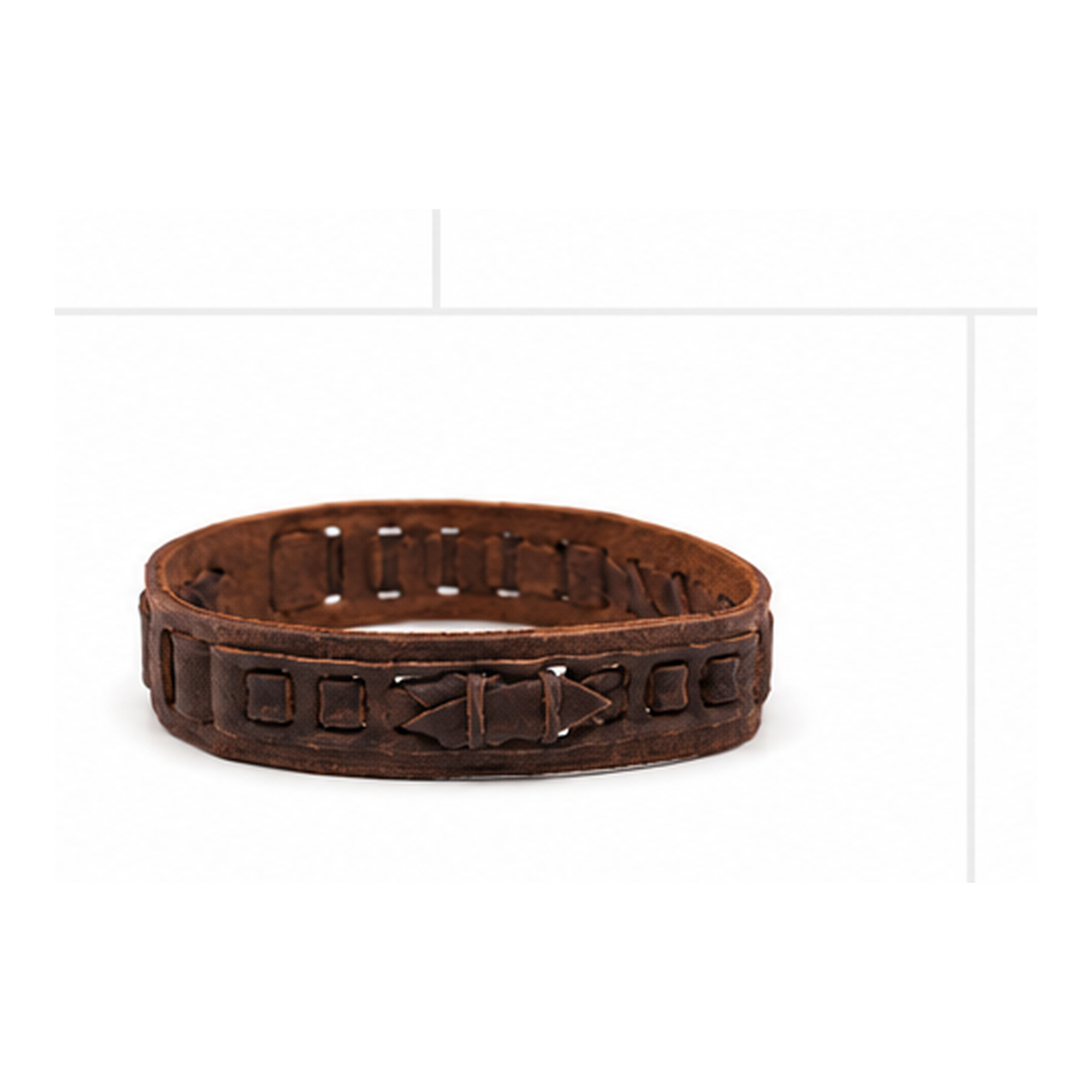 Rustic Brown Leather Bracelet for Men | Vintage Stud Handmade Leather Cuff