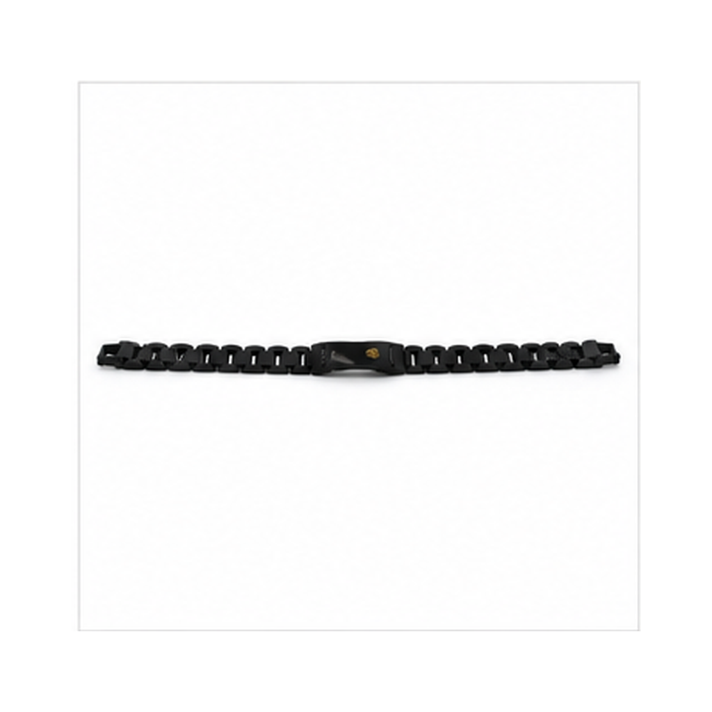 Luxury Black Stainless Steel Link Bracelet for Men