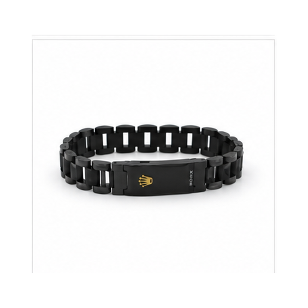 Luxury Black Stainless Steel Link Bracelet for Men