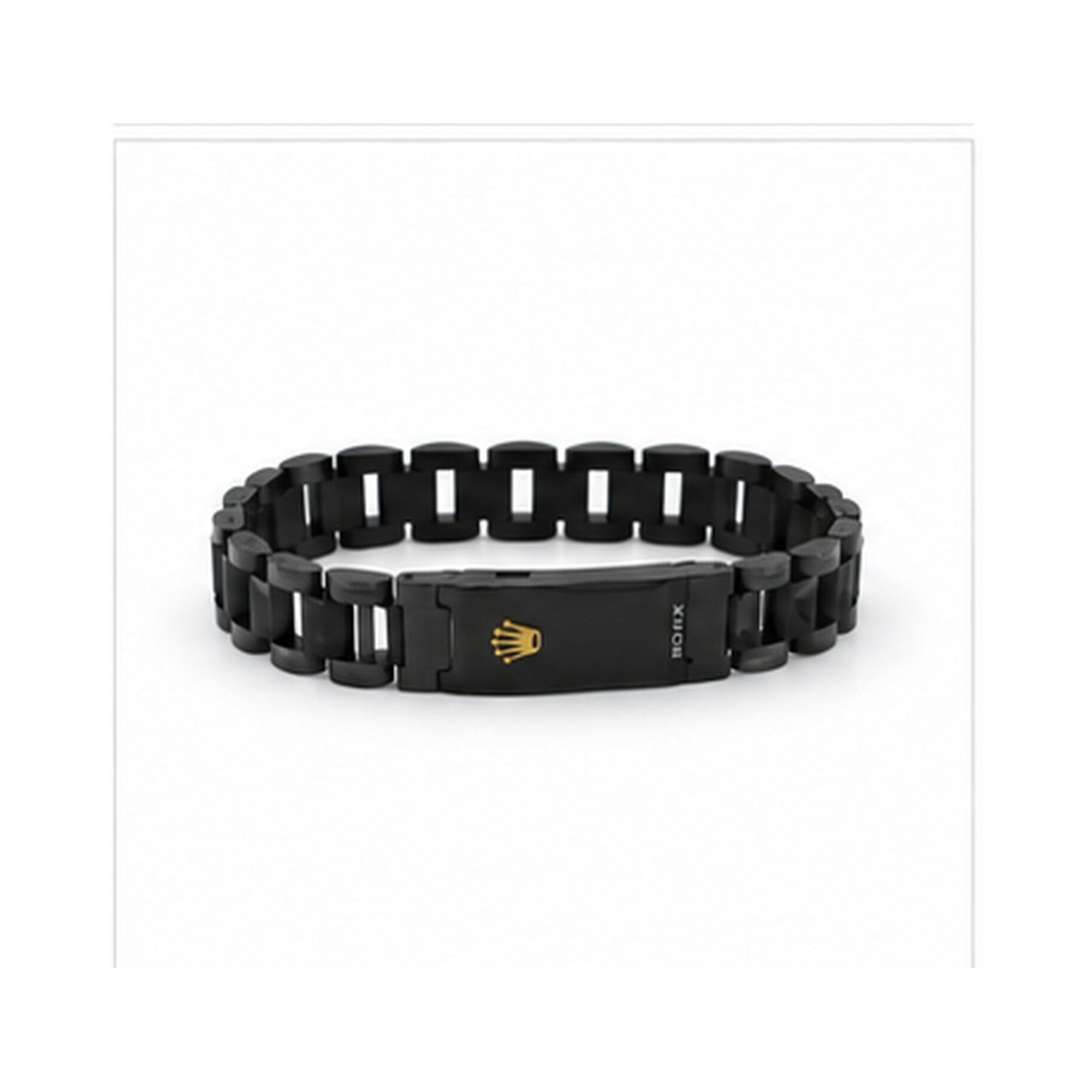 Luxury Black Stainless Steel Link Bracelet for Men