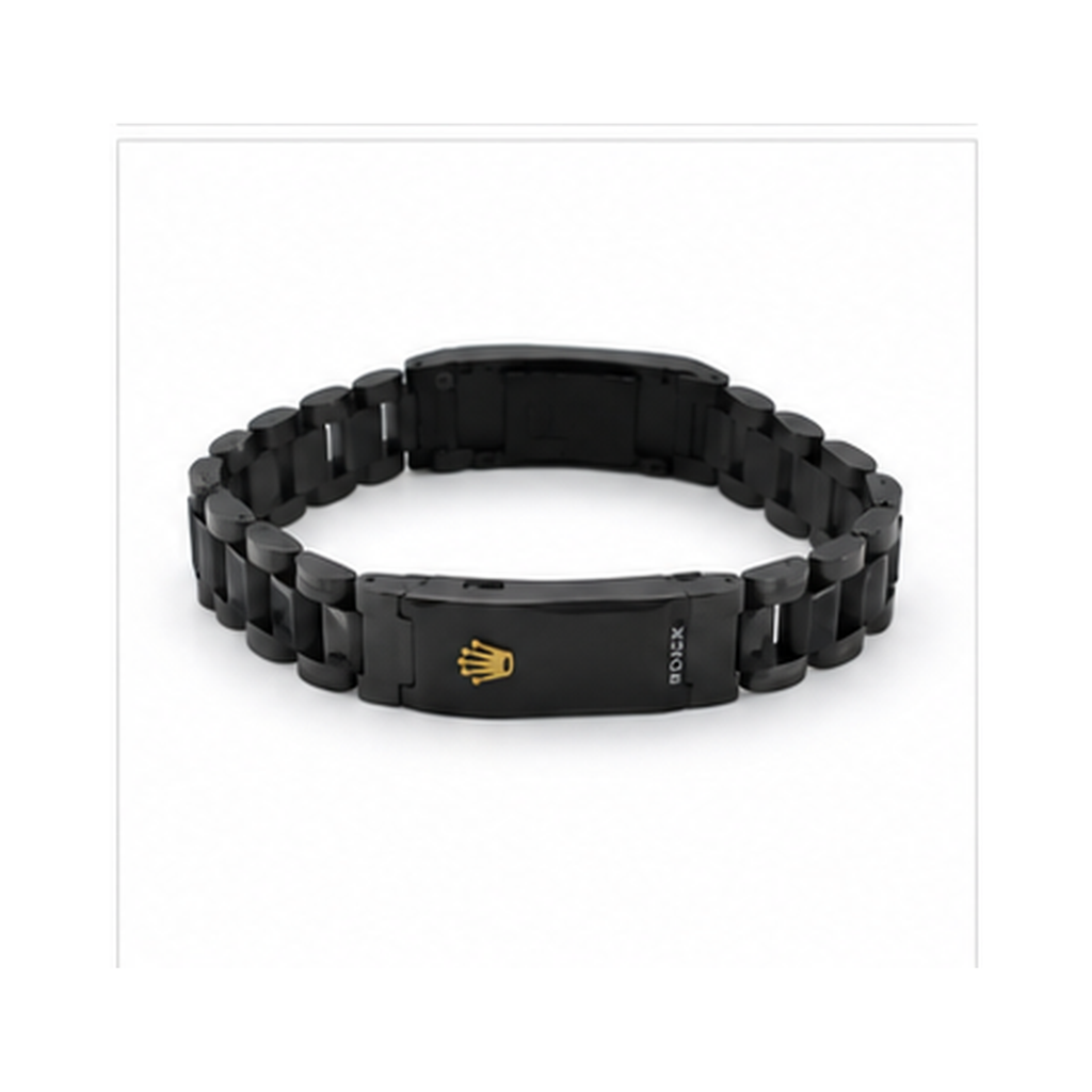 Luxury Black Stainless Steel Link Bracelet for Men