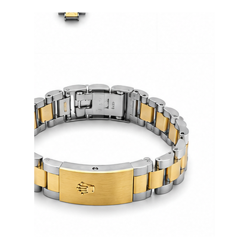 Two-Tone Stainless Steel Link Bracelet for Men | Silver & Gold Men's Bracelet