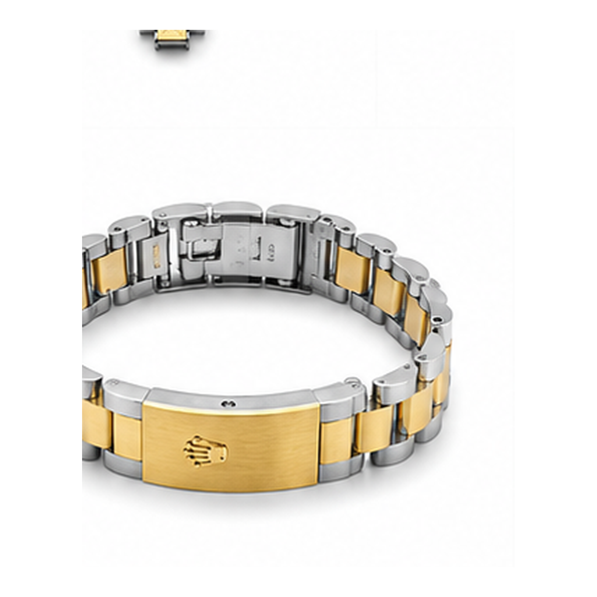 Two-Tone Stainless Steel Link Bracelet for Men | Silver & Gold Men's Bracelet