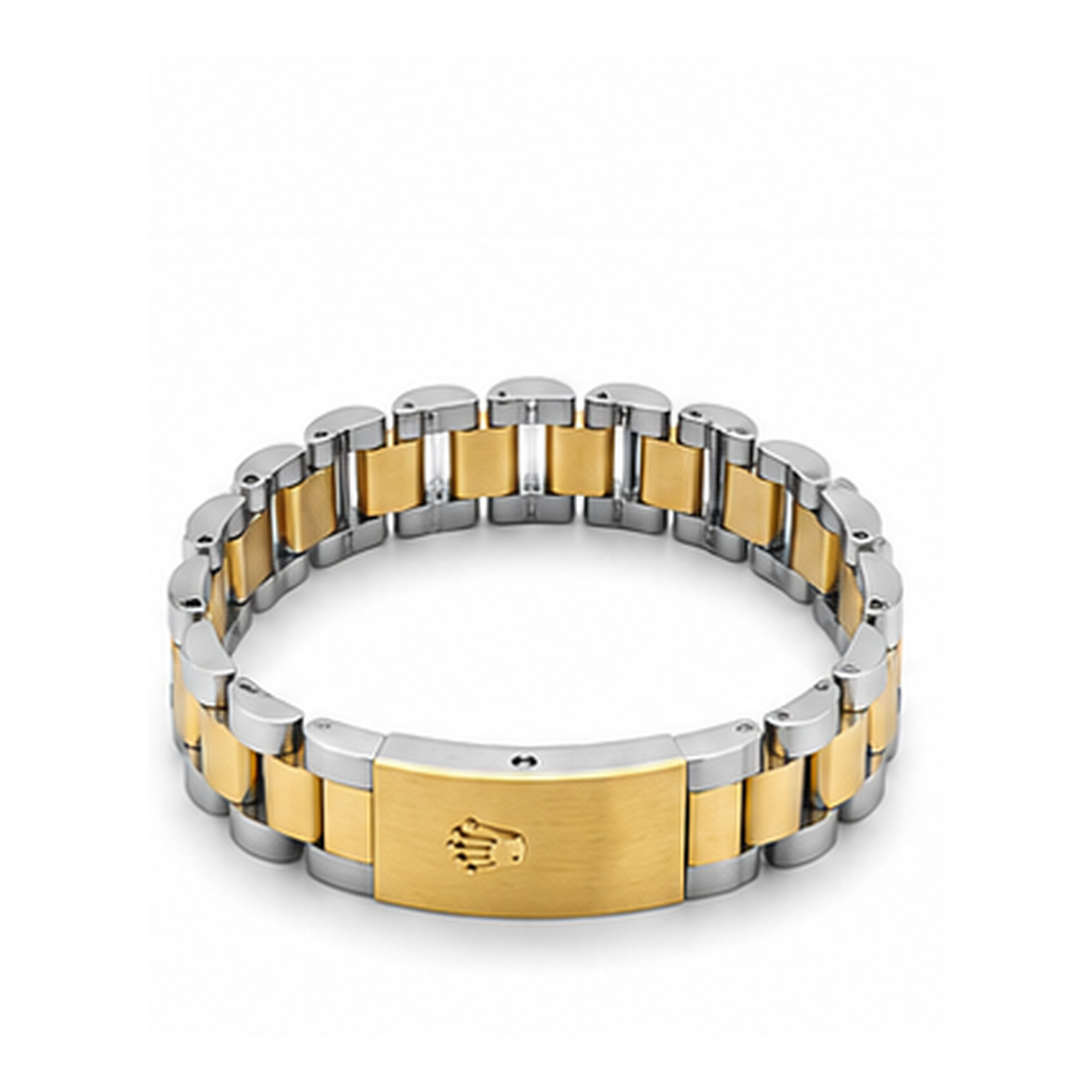 Two-Tone Stainless Steel Link Bracelet for Men | Silver & Gold Men's Bracelet