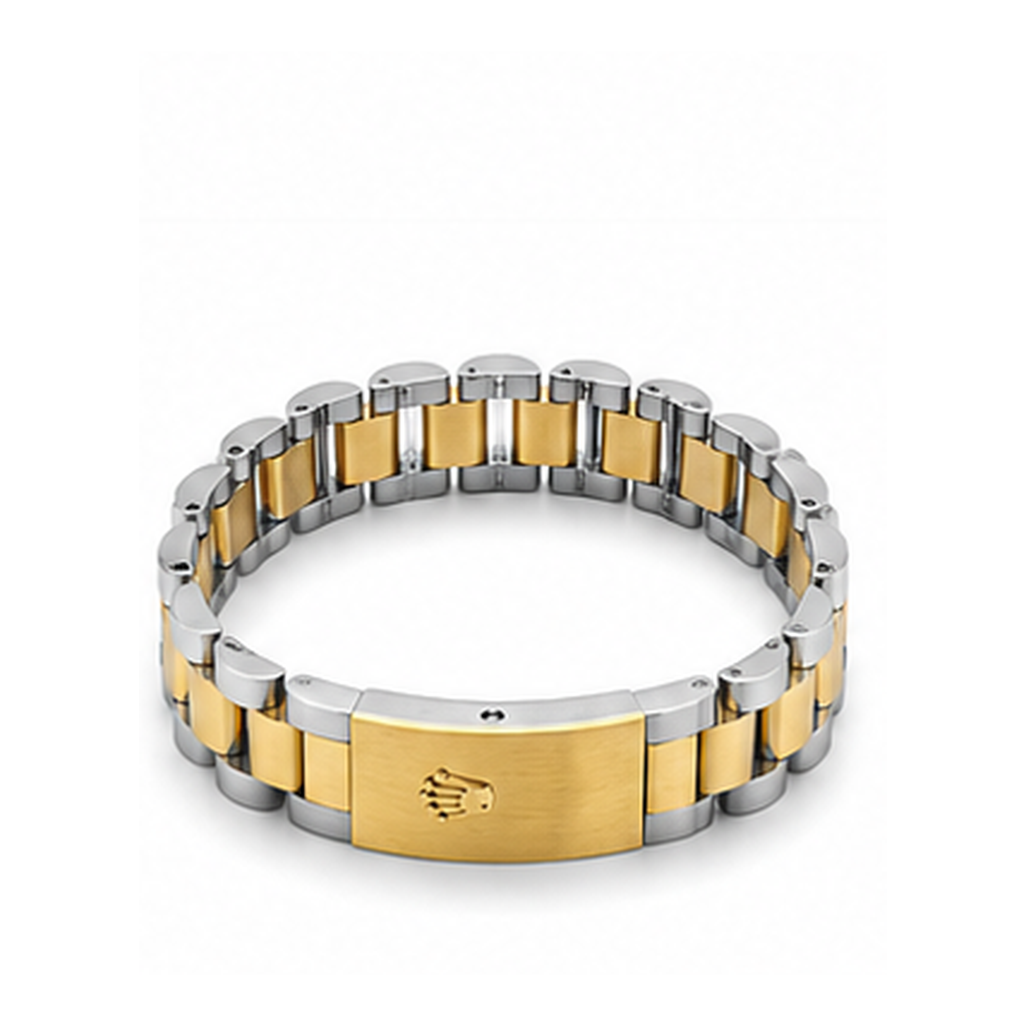 Two-Tone Stainless Steel Link Bracelet for Men | Silver & Gold Men's Bracelet