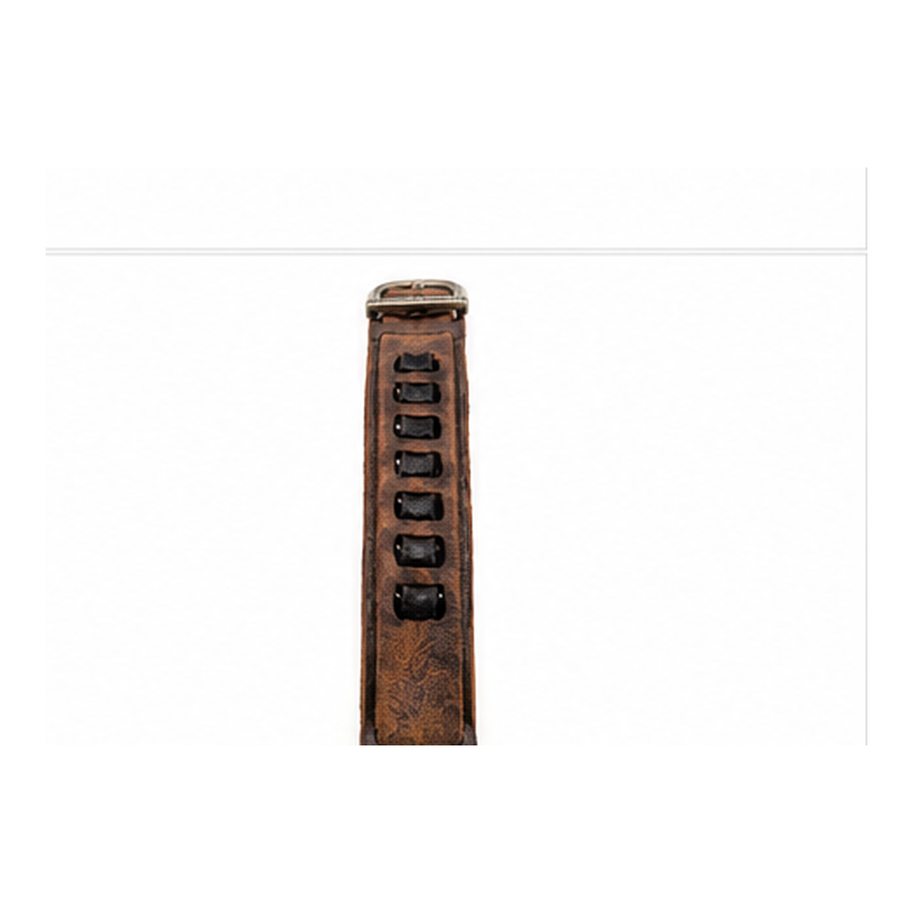 Vintage Brown Leather Bracelet with Black Studs | Adjustable Men's Leather Bracelet