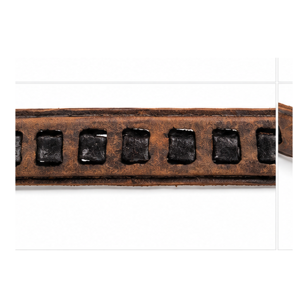 Vintage Brown Leather Bracelet with Black Studs | Adjustable Men's Leather Bracelet