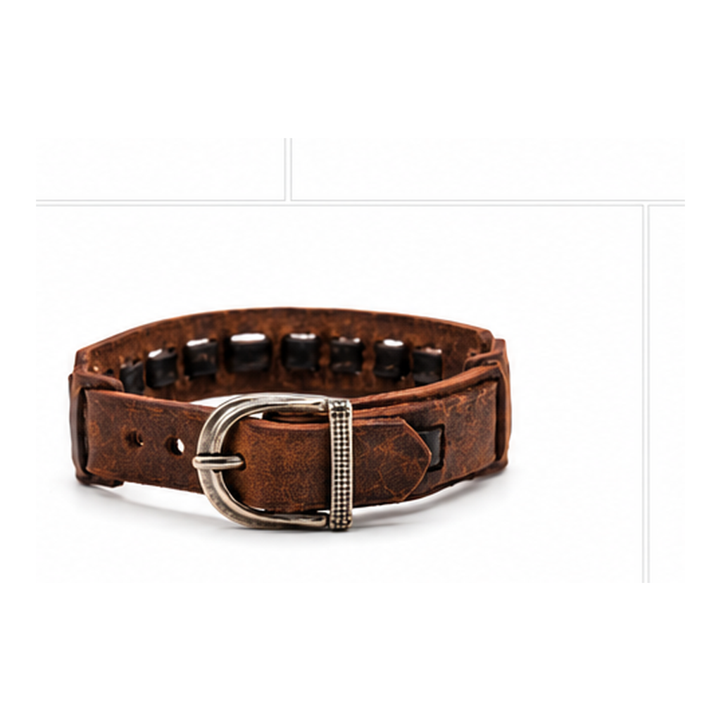 Rustic Brown Leather Bracelet with Black Studs | Adjustable Men's Leather Bracelet