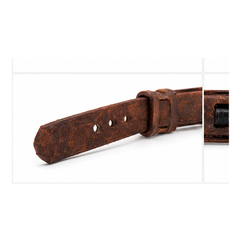 Rustic Brown Leather Bracelet with Black Studs | Adjustable Men's Leather Bracelet