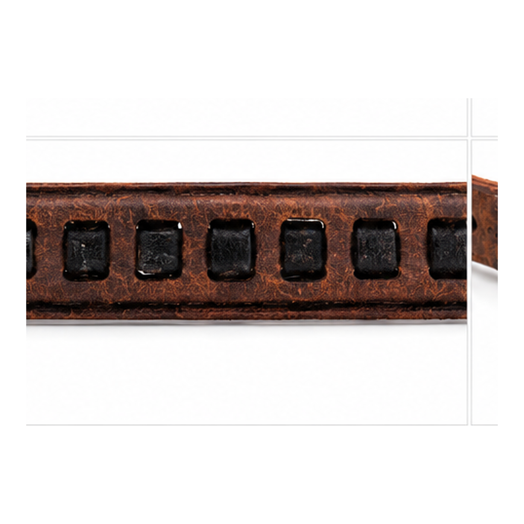 Rustic Brown Leather Bracelet with Black Studs | Adjustable Men's Leather Bracelet